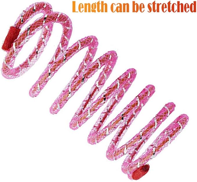 IUHKBH Cat Springs, 4 PCS Colorful Coil Spring Action Cat Toy Stretchable Kitten Kicker, Safe Kitten Stuff for All Breed Sizes