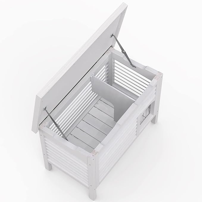 GDLF Outdoor Cat House Solid Wood Feral Cat Shelter with Waterproof Roof & Special Full Ventilation Design Keeps Multiple Felines Cool for Hot Summers 31.9" Lx18.9 Wx23.6 H