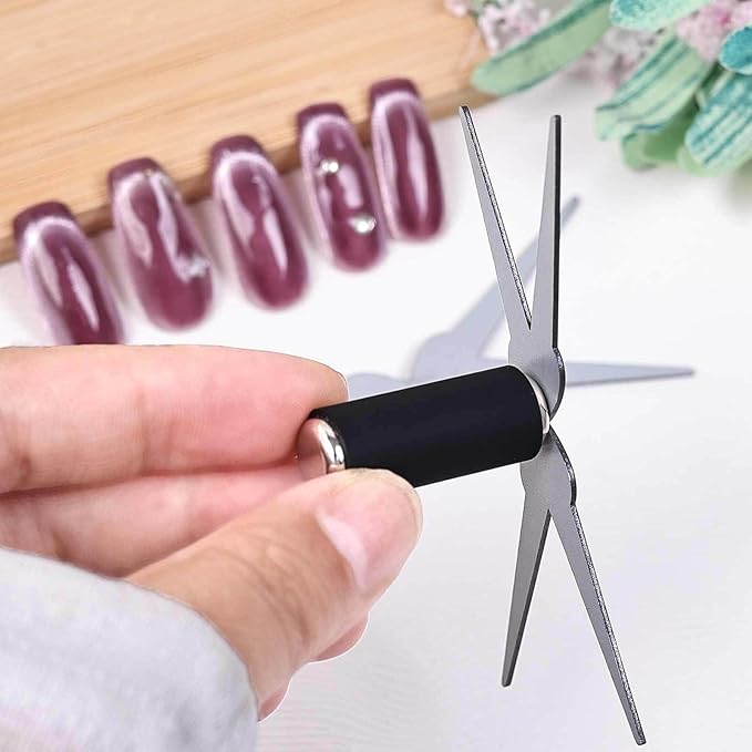 Cat Eye Gel Polish Double-Head Magnet Wand + Y Shaped Iron for French Cat Eye Effect Black Strong Cylinder Magnet Cat Eye Magnetic Bar for Home Salon Nail Art Tools