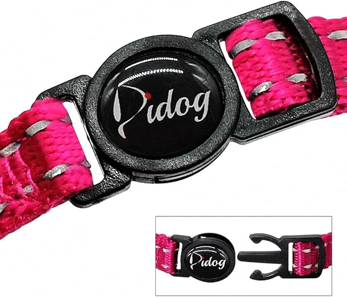 Quick Release Cat Collar Reflective Cat Collars Personalized Puppy Collars for Small Dog Cats Kitten Doggy Rose XXS