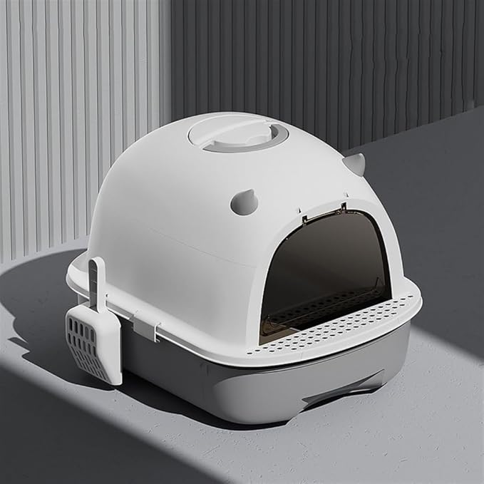 Pet Supplies, Enclosed Cat Litter Box with Drawer, Easy Clean(Yellow)