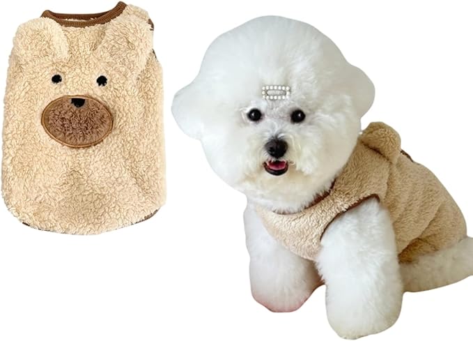 Soft Plush Dog Tank Top - Adorable Sleeveless Winter Sweater for Small/Medium Breed Puppies, Warm & Stylish Cold Weather Apparel