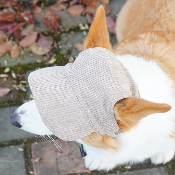 Selena Baseball Cap for Dog Cat with Ear Holes Adjustable Hat Cute Puppy Kitten Pet Outdoor Sun Protection Sport Costume Apparel (Small,Brown)