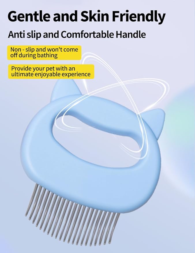 Cat Comb Pet,Short Hair Removal Massaging Shell Comb Long Hair Removal Soft Deshedding Brush, Grooming And Shedding Matted Fur Remover Massage Dematting Tool for Dog Puppy Rabbit（Pink）