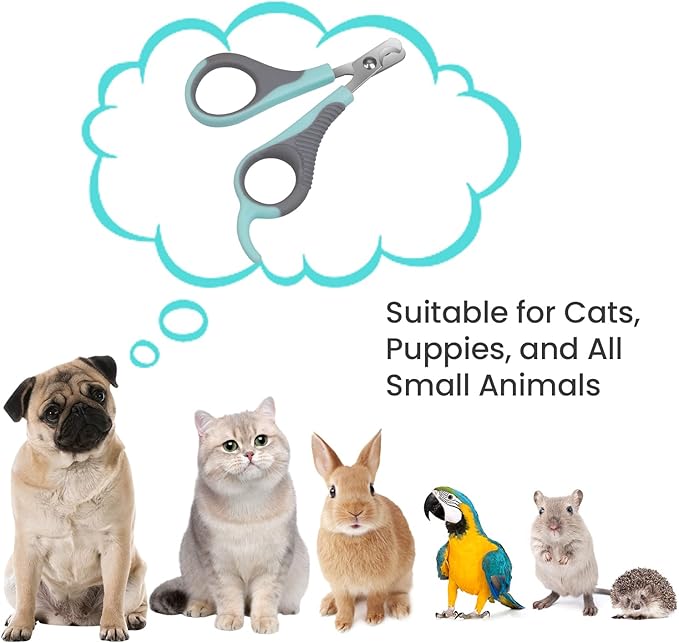 Cat Nail Clippers for Indoor Cats, Cat Nail Trimmers with Nail File, Cat Claw Clippers, Pet Nail Clippers for All Kinds of Cats, Puppy, Kitten, Chinchilla, All Small Breeds Pets