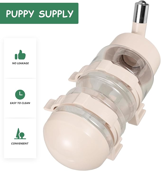 Happyyami Stainless Steel Pet Feeder Dispenser for Dogs Cats 400ml Hanging Water Bottle Portable Pet Watering System Spout