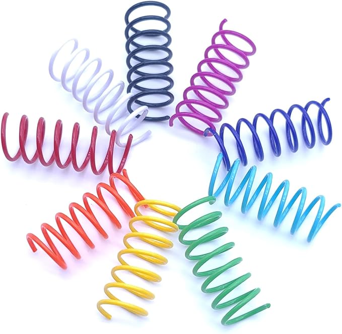 9 Colors Cat Spring Toy, Colorful Springs Self-Play Cat Toys for Indoor Cats,Interactive Cat Toy, Cat Kittens Spiral Coil Springs for Swatting,Biting,Hunting,Pouncing 72PCS