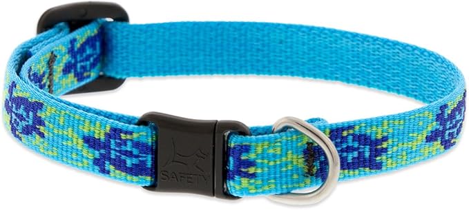 LupinePet Originals 1/2" Turtle Reef Cat Safety Collar, 8-12", no Bell