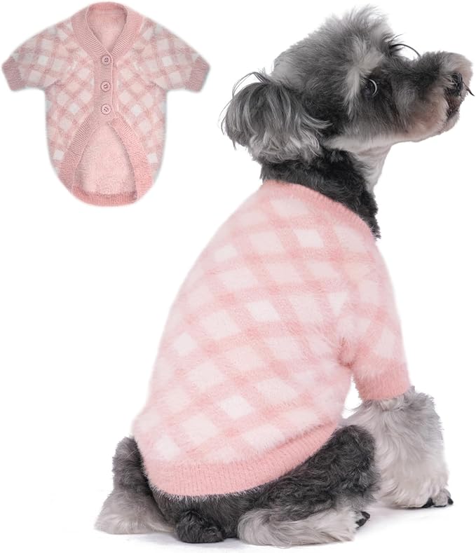 Dog Sweater, Sweaters for Small Dogs, Warm Soft Pet Clothes for Puppy, Medium Large Cat, Dogs Girl or Boy, Dog Shirt for Winter Christmas (Pink, Large)