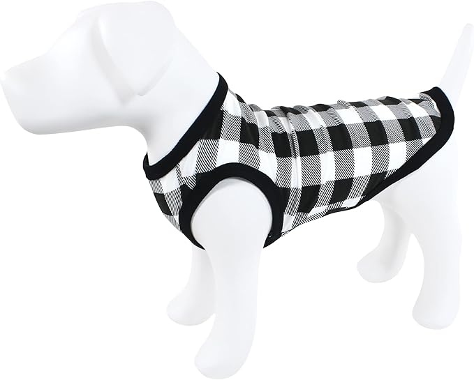 Luvable Friends Dog Pet Dog and Cats Cotton T-Shirts 2pk, Space Plaid, X-Large