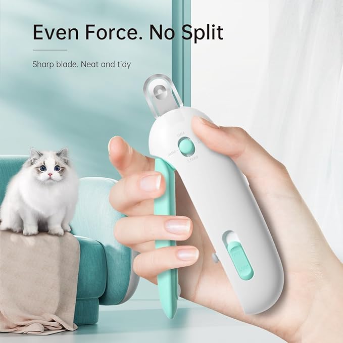Petgravity Cat Nail Clipper, Adjustable 3-Size Trimming Hole with Hidden Nail File Anti-Splash Claw Trimmer, Safe Nail Clipping Grooming Tool Claw Clipper for Cats Kitten