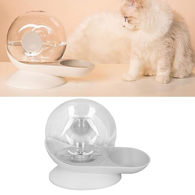 Pet Water Dispenser Snail Shape Automatic Water Drinking Fountain 2.8L Large Capacity for Dogs and Cats (Gray)