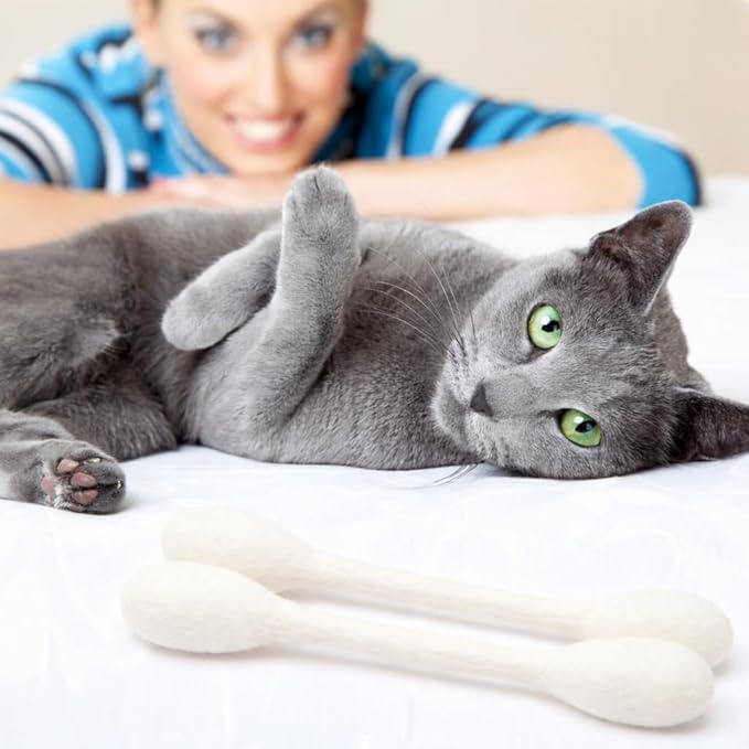 Glaciart One XXL Swabs Cat Toys with Catnip - 2 Pk | Durable for Chew, Cute Cat Toys Interactive Kitty for Boredom, Exercise, & Play | Filled w/Organic Catnip for Anxiety & as Digestive Aid