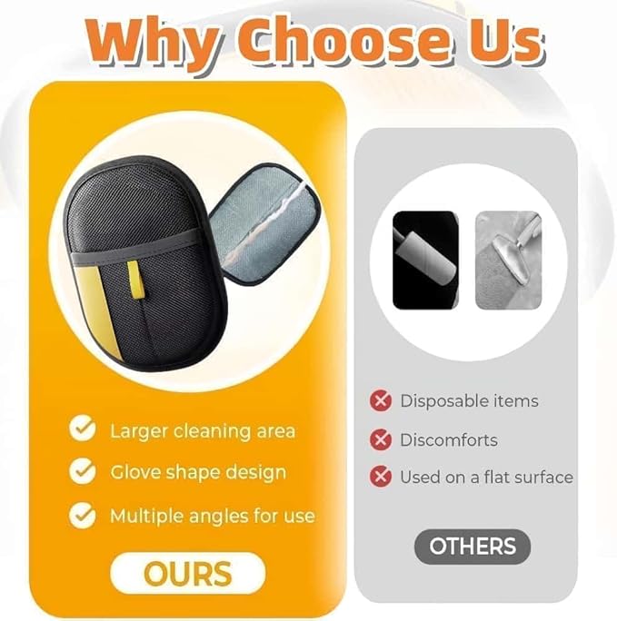 Viorane Pet Hair Removal Glove, 2025 New Pet Hair Remover Electrostatic Gloves for Cat & Dogs Reusable Double Pet Hair Removers Glove for Washing, Hair Removal (2PCS)