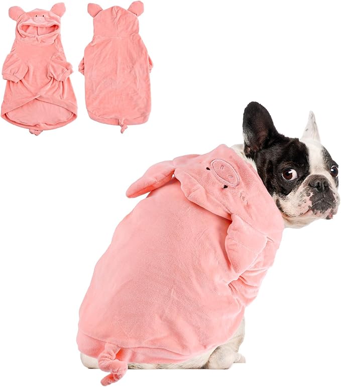 NACOCO Halloween Pig Dog Costume - Pet Christmas New Year Hoodie Warm Party Coat Outfit for Small and Medium Cat Dog Clothes(Pink Pig,M)