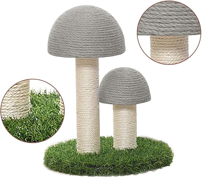 Cat Scratching Post Mushrooms Scratching Post Simulated Lawn Cat Climbing Frame Sisal Cat Scratcher Kittens Toy Home Furniture Protection Grey