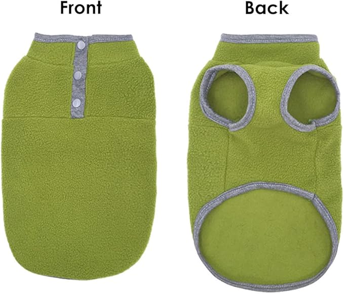Dog Fleece Sweater, Soft Dog Vest Apparel Sleeveless Puppy Winter Cold Weather Clothes Doggie Jacket Pullover for Small Medium Dogs and Cats (Large, Green)