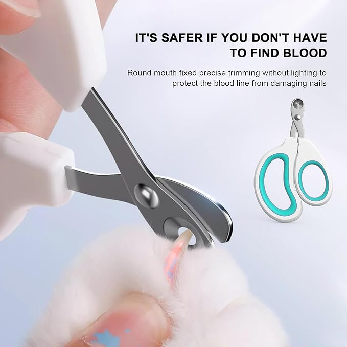 Aogeili Cat Claw Nail Clippers, Beginner Friendly Safety Trimmer, Pet Grooming Essentials Accessories with Stainless Steel Non Slip Handle for Kitten Puppy Rabbit Small Pets