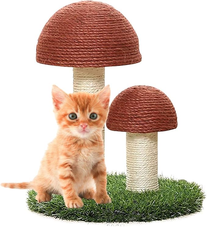 Cat Scratching Post Mushrooms Scratching Post Simulated Lawn Cat Climbing Frame Sisal Cat Scratcher Kittens Toy Home Furniture Protection