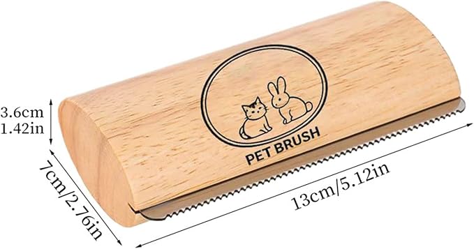 Cat Shedding Brush - Undercoat Remover Comb | Wooden Pet Grooming Brush for Kittens and Medium Large Cats, Removes Loose Long and Short Hair, Gentle Tool for Healthy Coat Care
