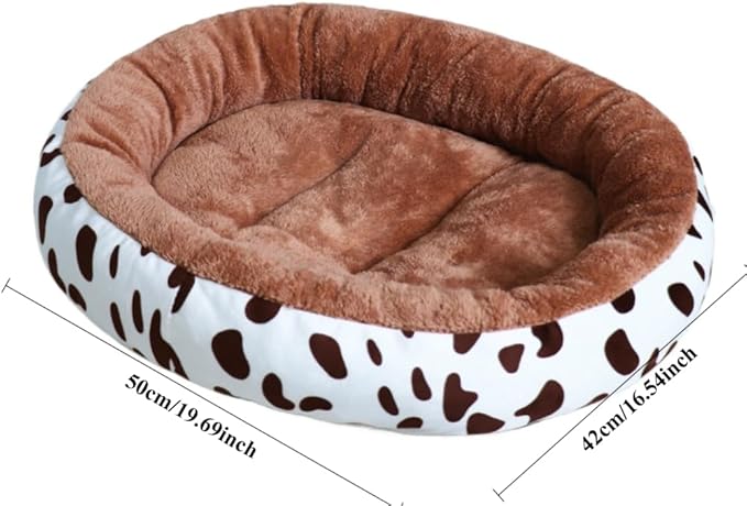 Warming Round Plush Pet Bed, Winter Warm Dog Bed for Small Dogs & Cat Bed for Indoor Cats, Calming Pet Mat Pad for Puppy Kitty, Pet Supplies(White,Medium)