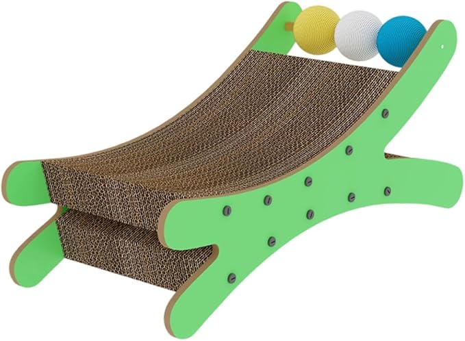 Cat Couch Scratcher Scratching Pad Modern Pet Furniture Cardboard Scratching Nest Cat Bed for Resting Playing Sleeping- Green