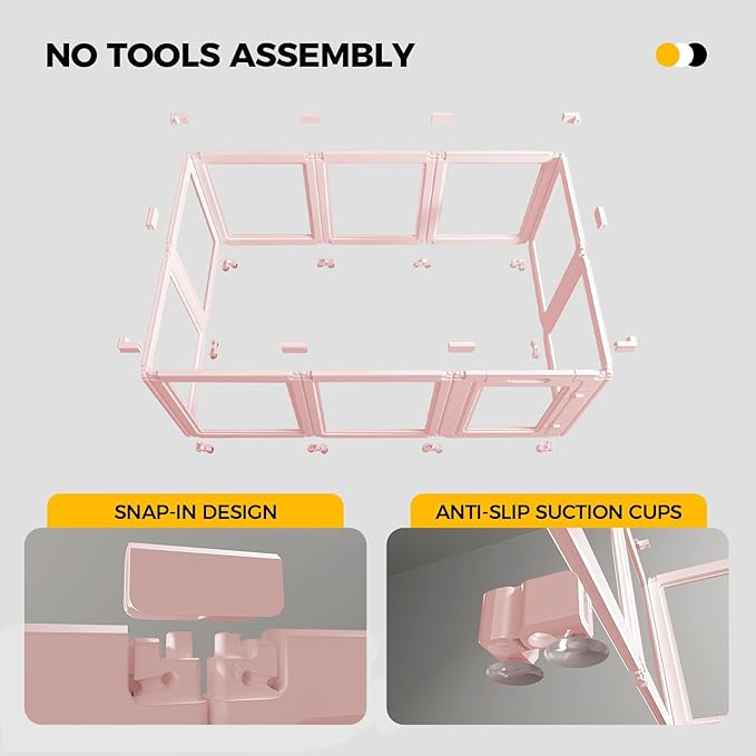 EVERFRONT Clear Acrylic Dog Playpen - Clear Dog Play Pen - Easy Assemble Acrylic Dog Playpen - Puppy Playpen, Cat Playpen, Small Animal Playpen, Dog Play Pen Indoors