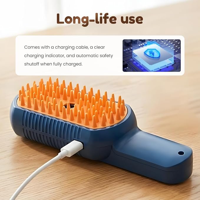 Cat Steam Brush for Shedding, 2026 New Pet Steam Grooming Brush, Multifunctional Hair Removal Comb for Home Use, Rechargeable Pet Comb for for Short and Long Hair Cats Dogs (White)