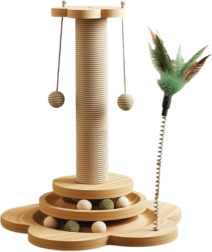 Kitten Furniture Bed Post Kitten Scratcher Toy for Pet Indoor Play Scratcher Sisal Scratch