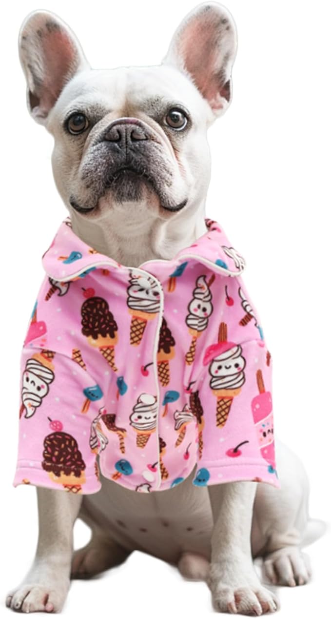 CuteBone Two-Leg Velvet Pet Pajamas Girl Dog Clothes - Soft, Cozy, and Stretchy Boy Pjs for Small, Medium Dogs and Cats Winter Sleepwear Apparel LTP20M