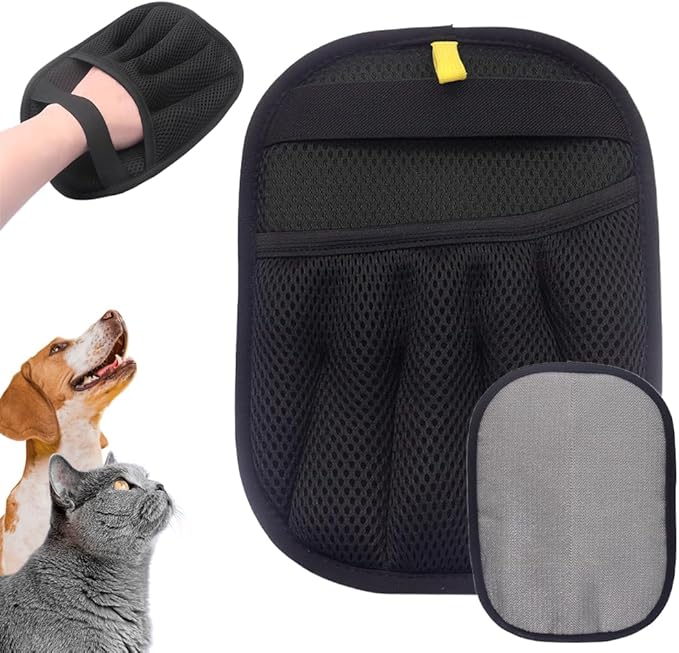 2Pcs Pet Hair Removal Gloves for Cats and Dogs, 2026 New Electrostatic Hair Remover Glove for Cat Dog, Washable Reusable Magic Brush Pet Hair for Couch, Furniture, Laundry (1PCS)