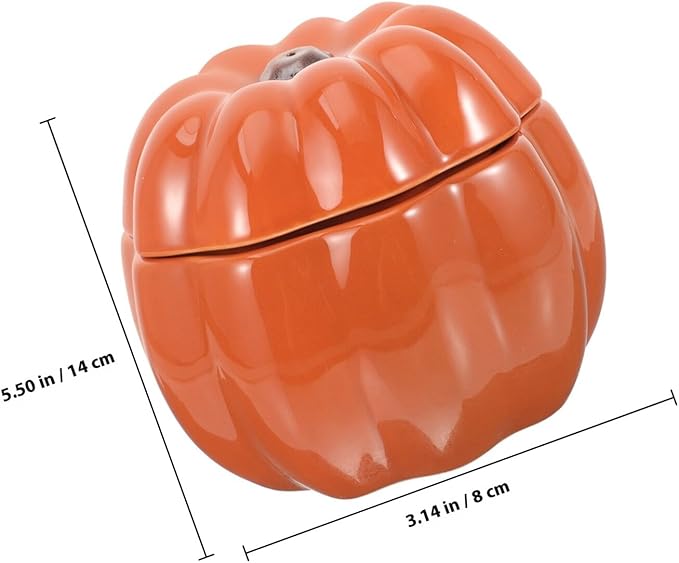 Toddmomy Ceramic Pumpkin-Shaped Raised Pet Food Bowl Set, Elevated Orange Cat and Small Dog Feeding and Watering Bowls with Neck Protection for Puppies and Cats