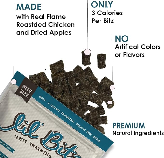 Soft & Chewy Training Treats for Dogs, Bite Size Reward Treats for Training & Positive Reinforcement, Grain Free Treats Made with Real Chicken, Flame Roasted Chicken Flavor, 12 Pack (4 oz Each)