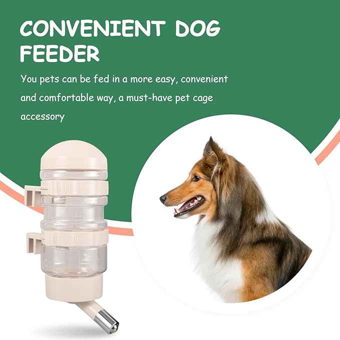 Happyyami Stainless Steel Pet Feeder Dispenser for Dogs Cats 400ml Hanging Water Bottle Portable Pet Watering System Spout