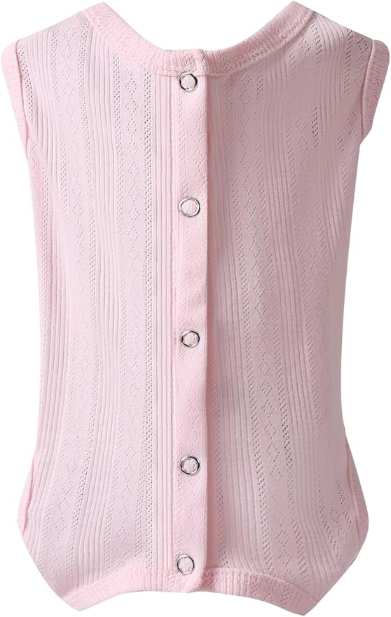 Angrypet All-Season Pet Shirts Onesie Pajamas for Small Dogs Cats Solid Ribbed Pets Clothes Small Puppy Outfits Pink Medium