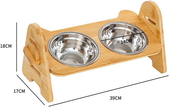 Elevated Tilted Cat Bowl Pet Food Water Dish Pet Supplies Adjustable Bowl for Small Medium Dogs Drinking Watering
