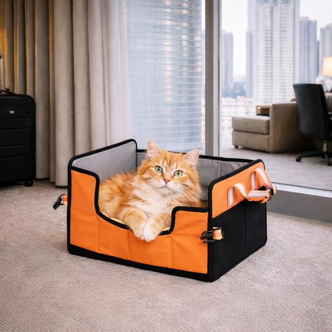 Pet Life ® 'Travel-Nest' Innovative Portable Travel Folding or Collapsible Cat and Dog Bed with Carrying Handle