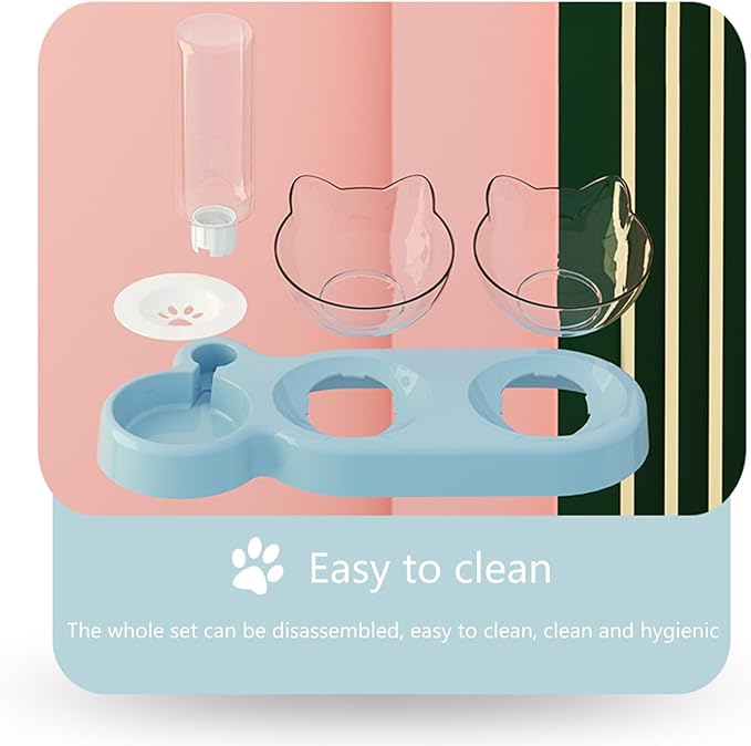 Pet Automatic Watering and Feeding Bowl Set Featuring Clear and Durability Wonderful for Every Shape of Pet Cats Food Bowl for Indoor Small Cats Food Bowl for Small Cats