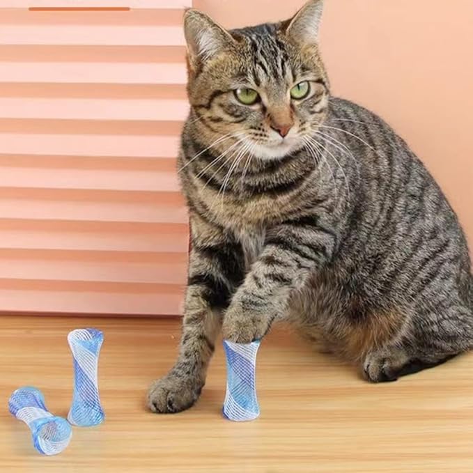 ISMARTEN Cat Spring Toys, Tube Spring Toy Interactive Cat Toy for Indoor Cats, Plastic Spring Coils Attract Cats to Swat, Bite, Hunt(Random Color) (12 Packs)