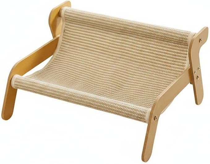 Cat Scratcher Bed No Shedding Cat Lounge Bed Animal Furniture for Hefty Cats, Linen Style