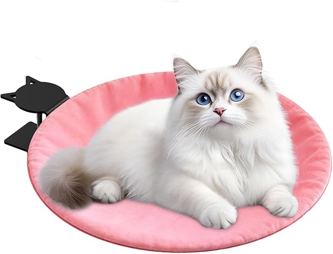 Cat Desk Bed Hammock - Clip On Hanging Nest, Washable Cover Pet Bed, 60lbs Load Capacity Table Mounted Furniture | Sleeping Climbing Furniture Apartment Home Indoor Table for Cat Comfort Rest