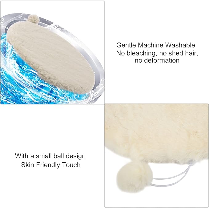 KANASI 1.6 Inch Round Faux Rabbit Fur Cat Bed, Replacement Pad for Pet Sleeping Mats for Windowsills Cages Kennels and Furniture (Cheese White)