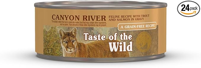 Taste of the Wild Canyon River Feline Recipe with Trout & Salmon in Gravy Canned Cat Food, 3-oz, Case of 24