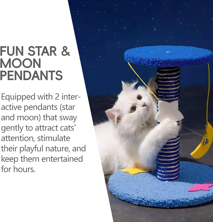 Starry Sky Cat Tree Tower | Multi-Layer Cats Furniture with Space Capsule | Cat Bed & Cat House Combined | Durable Cat Scratching Post for Indoor Cats (12Inch)