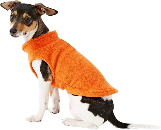 Fleece Dog Vest Dogs Fleece Coats Pet Winter Clothes for Small Dogs, XL, Orange