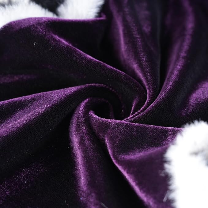 Lovelyshop pet Serial Lux FurPurple Cat Dog Cloak for Halloween Costumes, King Queen Prince and Princess Cosplay- L