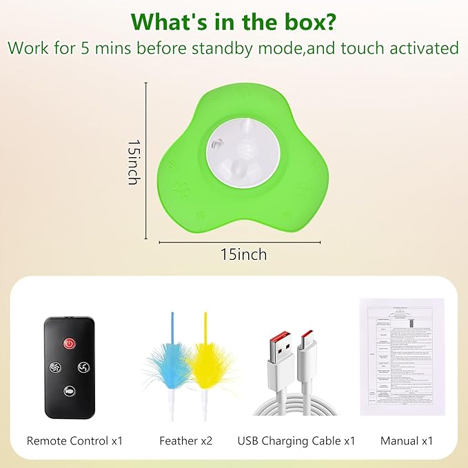 Interactive Cat Toys for Indoor Cats,Rechargeable Whack-a-Mole Automatic Treat Reward Feather Pop-Up Play Toy for Cats, Cognitive Stimulation & Exercise, Durable Pet Entertaining Game with Fluttering