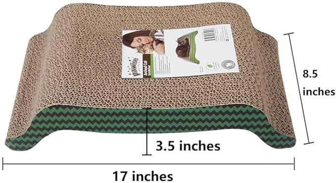 PAWISE Cat Scratcher – Reversible Cardboard Scratching Pad, Durable Cat Scratch Bowl & Bed, Interactive Scratcher for Indoor Cats & Kittens (17X8.5-1)