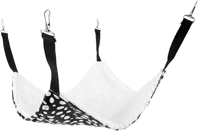 BESPORTBLE Double-Sided Hanging Cat Hammock Breathable Mesh Pet Sleeping Bed Medium 35x35cm Black and White Dots for Indoor Cat Furniture