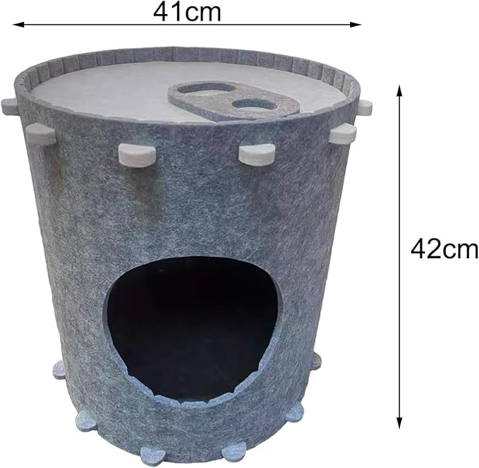Simhoa Cat House for Indoor Cat, Covered Cat Bed & Furniture with Scratch Pad, Foldable Cat Hideaway for Cats and Small Pets